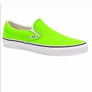 Brand NEW Vans Neon Green Slip-On Loafers Mens 9.5/Womens 11